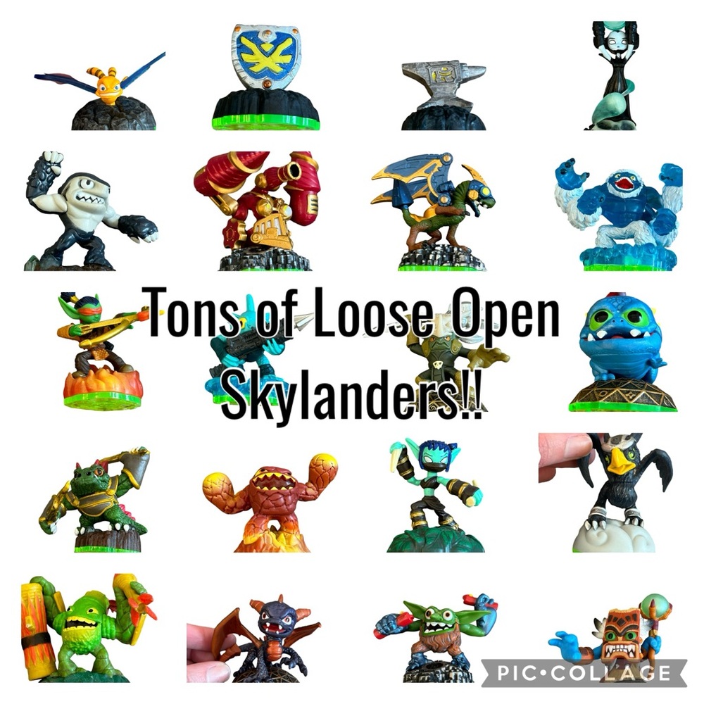 Check out all the loose open Skylanders listed in my closet!